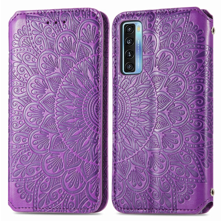 For TCL 20S Blooming Mandala Embossed Pattern Magnetic Horizontal Flip Leather Case with Holder & Card Slots & Wallet