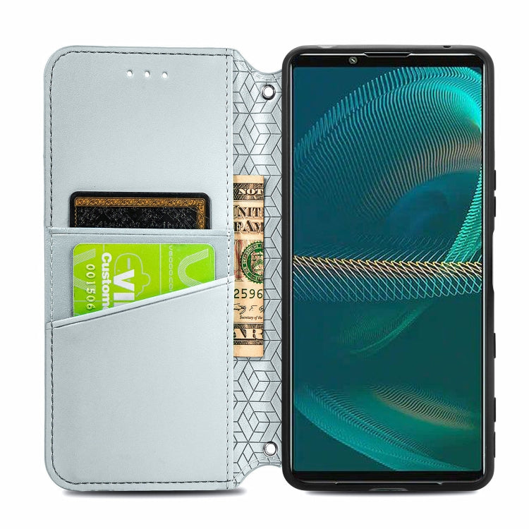 For Sony Xperia 5 III Blooming Mandala Embossed Pattern Magnetic Horizontal Flip Leather Case with Holder & Card Slots & Wallet