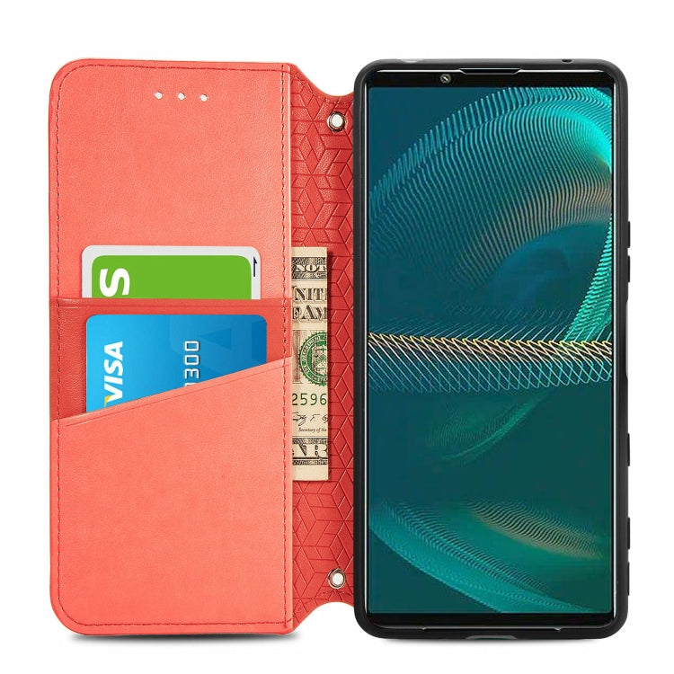 For Sony Xperia 5 III Blooming Mandala Embossed Pattern Magnetic Horizontal Flip Leather Case with Holder & Card Slots & Wallet