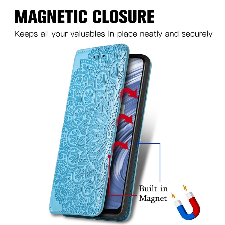 For OPPO Realme V15 5G Blooming Mandala Embossed Pattern Magnetic Horizontal Flip Leather Case with Holder & Card Slots & Wallet