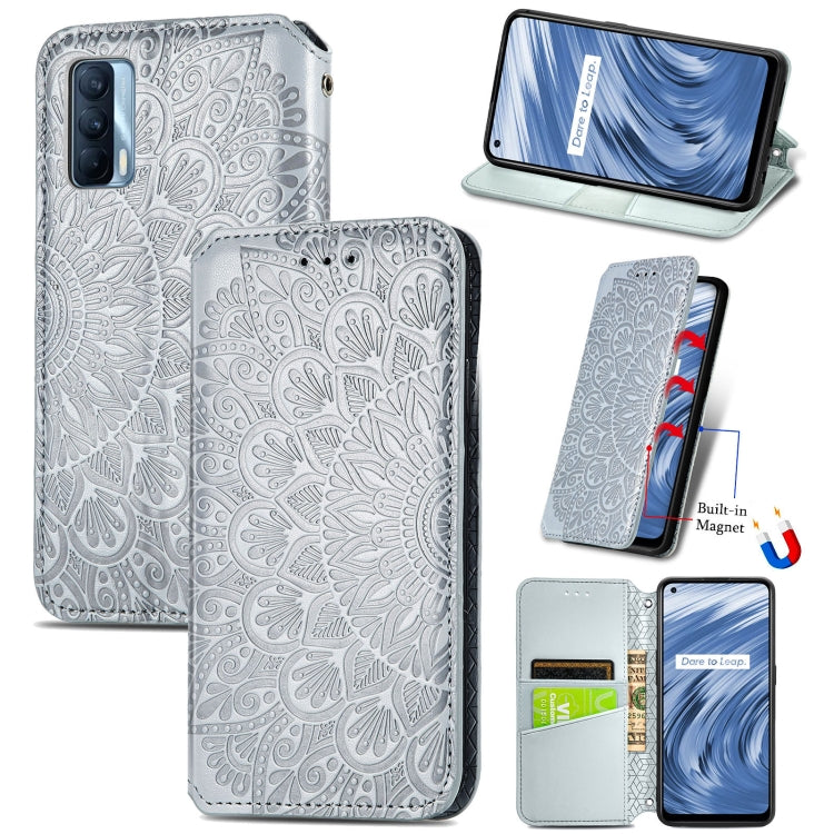 For OPPO Realme V15 5G Blooming Mandala Embossed Pattern Magnetic Horizontal Flip Leather Case with Holder & Card Slots & Wallet