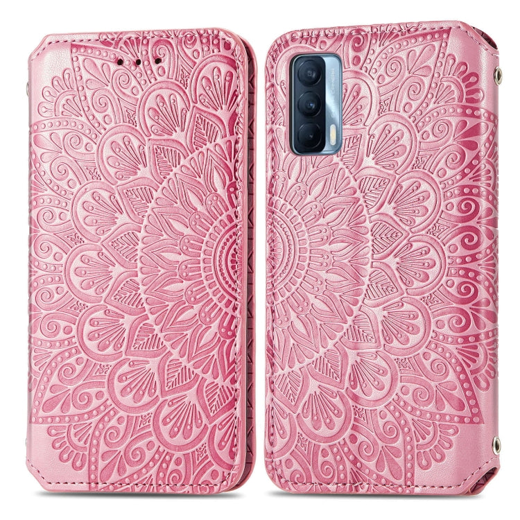 For OPPO Realme V15 5G Blooming Mandala Embossed Pattern Magnetic Horizontal Flip Leather Case with Holder & Card Slots & Wallet