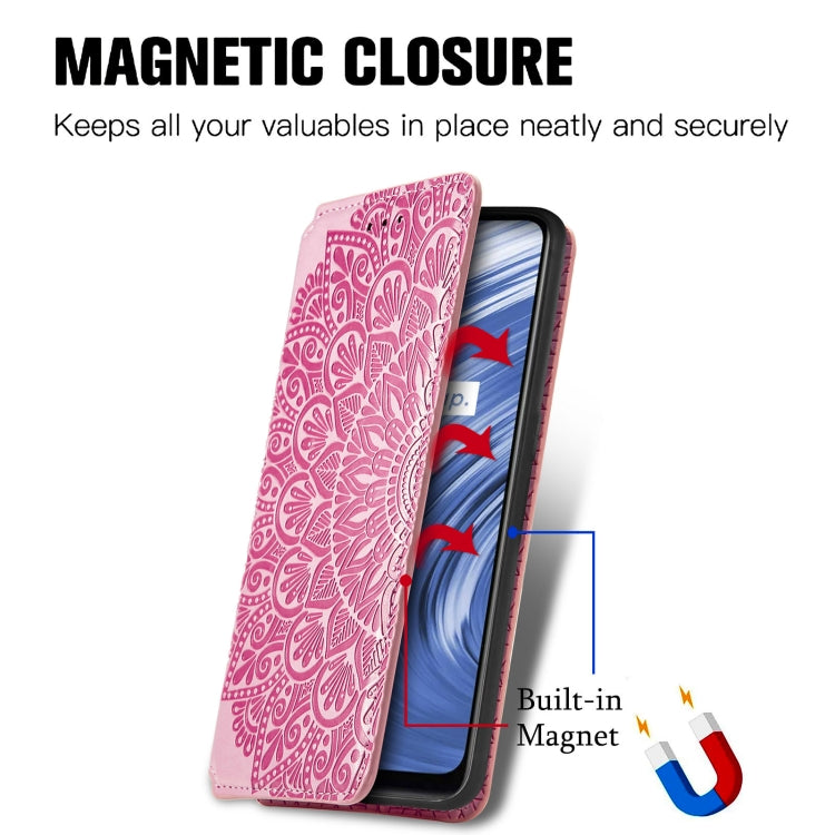For OPPO Realme V15 5G Blooming Mandala Embossed Pattern Magnetic Horizontal Flip Leather Case with Holder & Card Slots & Wallet