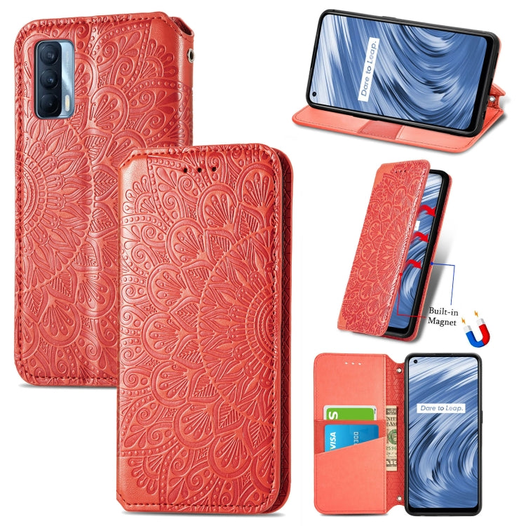 For OPPO Realme V15 5G Blooming Mandala Embossed Pattern Magnetic Horizontal Flip Leather Case with Holder & Card Slots & Wallet