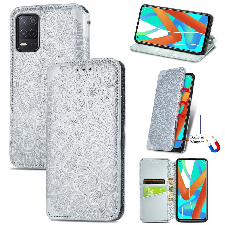 For OPPO Realme V13 Blooming Mandala Embossed Pattern Magnetic Horizontal Flip Leather Case with Holder & Card Slots & Wallet