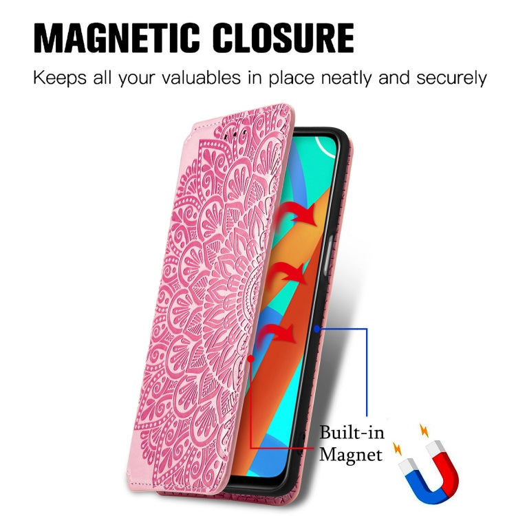 For OPPO Realme V13 Blooming Mandala Embossed Pattern Magnetic Horizontal Flip Leather Case with Holder & Card Slots & Wallet