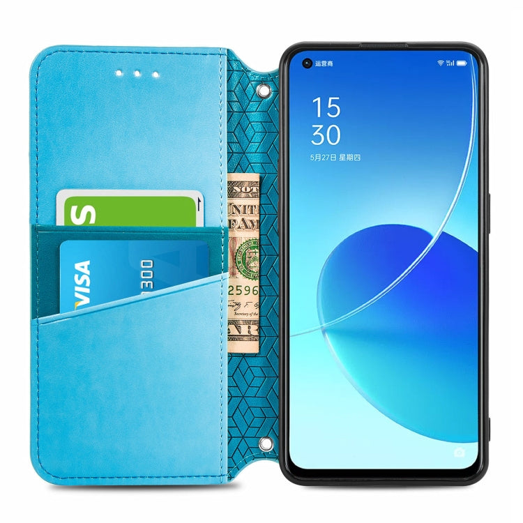 For OPPO Reno6 5G Blooming Mandala Embossed Pattern Magnetic Horizontal Flip Leather Case with Holder & Card Slots & Wallet