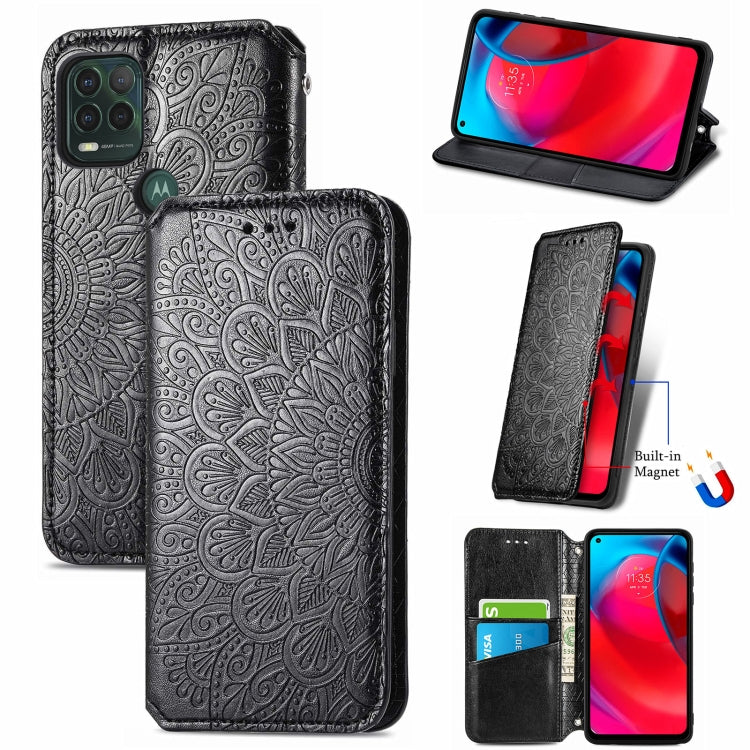 For Motorola G Stylus 5G Blooming Mandala Embossed Pattern Magnetic Horizontal Flip Leather Case with Holder & Card Slots & Wallet