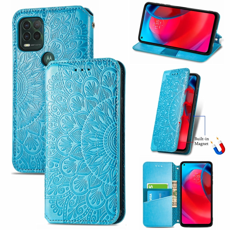 For Motorola G Stylus 5G Blooming Mandala Embossed Pattern Magnetic Horizontal Flip Leather Case with Holder & Card Slots & Wallet