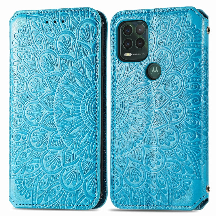 For Motorola G Stylus 5G Blooming Mandala Embossed Pattern Magnetic Horizontal Flip Leather Case with Holder & Card Slots & Wallet