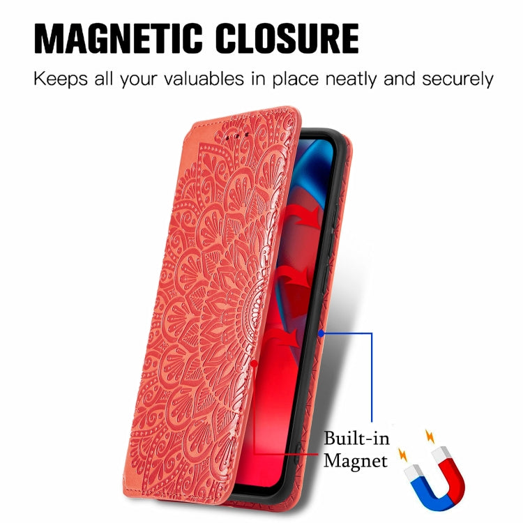 For Motorola G Stylus 5G Blooming Mandala Embossed Pattern Magnetic Horizontal Flip Leather Case with Holder & Card Slots & Wallet