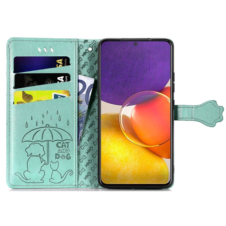 For Galaxy  A82 5G Cute Cat and Dog Embossed Horizontal Flip Leather Case with Holder & Card Slots & Wallet & Lanyard