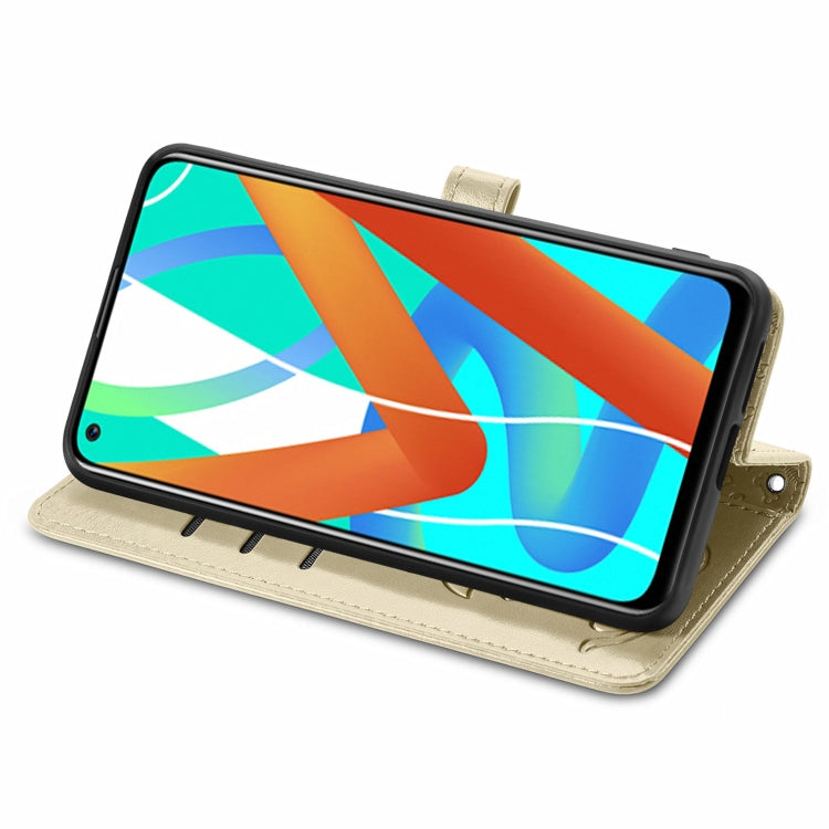 For OPPO Realme V15 5G Cute Cat and Dog Embossed Horizontal Flip Leather Case with Holder & Card Slots & Wallet & Lanyard