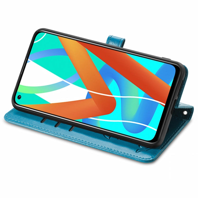 For OPPO Realme V15 5G Cute Cat and Dog Embossed Horizontal Flip Leather Case with Holder & Card Slots & Wallet & Lanyard