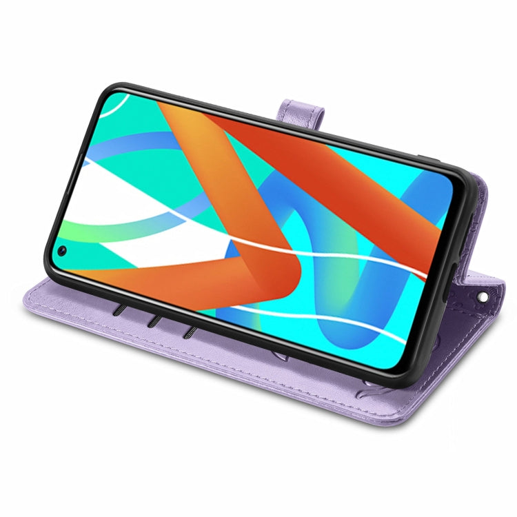 For OPPO Realme V15 5G Cute Cat and Dog Embossed Horizontal Flip Leather Case with Holder & Card Slots & Wallet & Lanyard