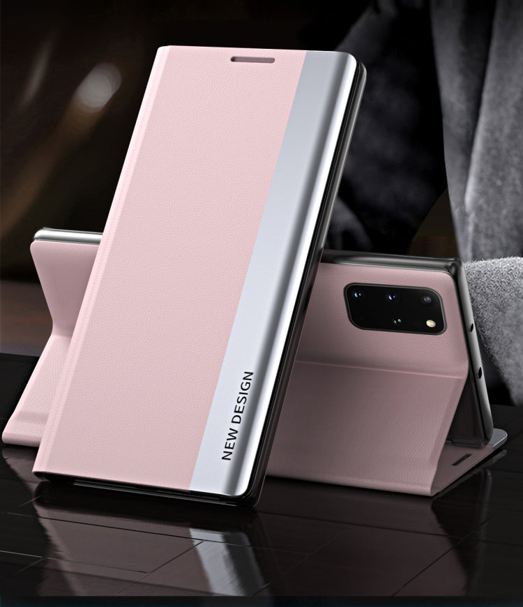 For Samsung Galaxy A52 5G / 4G Side Electroplated Magnetic Ultra-Thin Horizontal Flip Leather Case with Holder