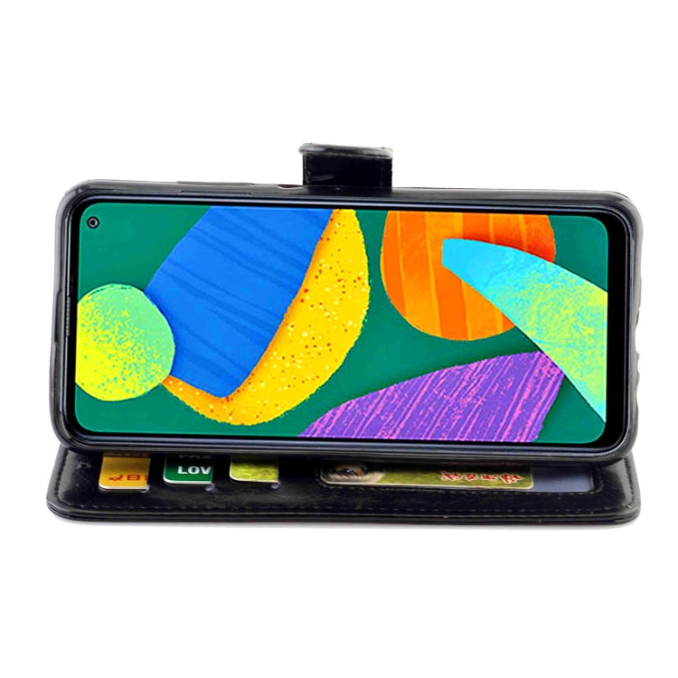 For Samsung Galaxy F52 5G Crazy Horse Texture Leather Horizontal Flip Protective Case with Holder & Card Slots & Wallet & Photo Frame