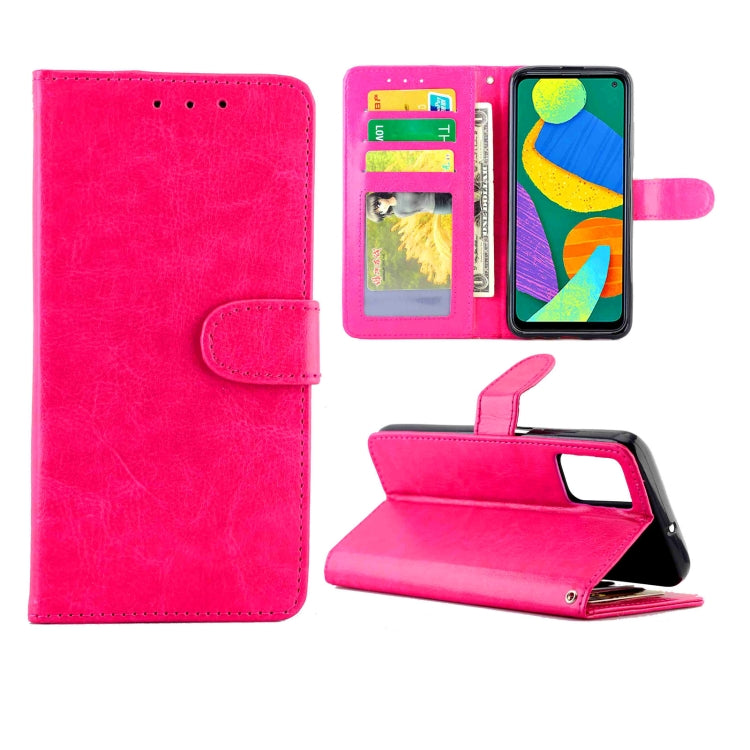 For Samsung Galaxy F52 5G Crazy Horse Texture Leather Horizontal Flip Protective Case with Holder & Card Slots & Wallet & Photo Frame
