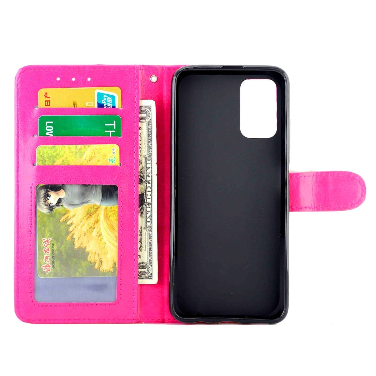 For Samsung Galaxy F52 5G Crazy Horse Texture Leather Horizontal Flip Protective Case with Holder & Card Slots & Wallet & Photo Frame