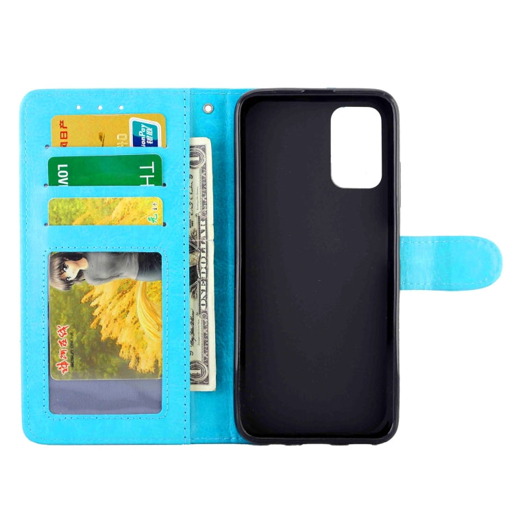 For Samsung Galaxy F52 5G Crazy Horse Texture Leather Horizontal Flip Protective Case with Holder & Card Slots & Wallet & Photo Frame