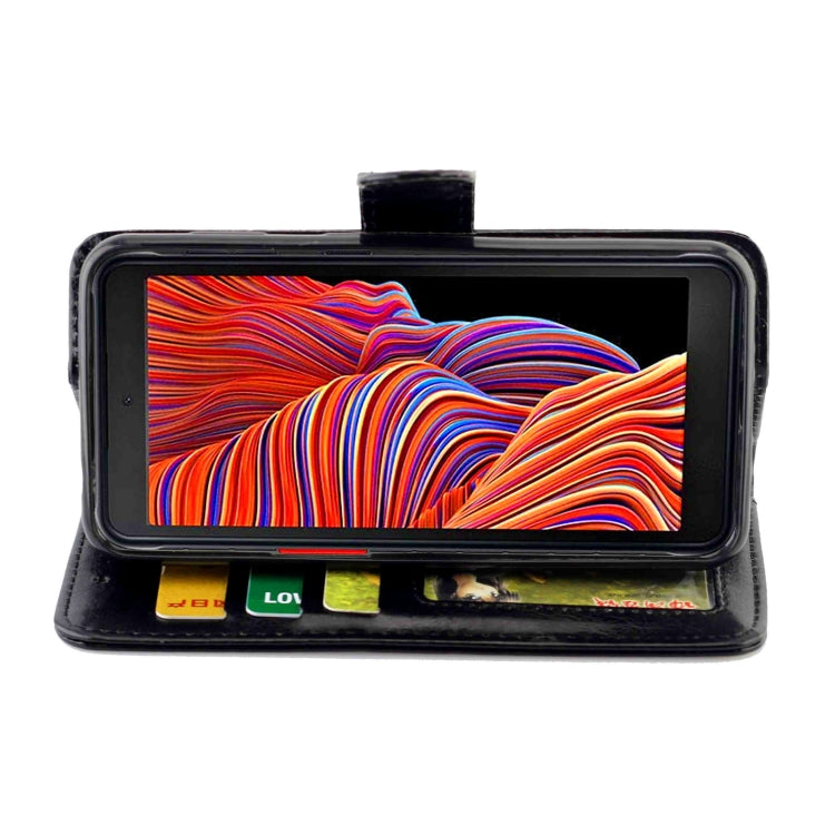 For Samsung Galaxy Xcover 5 Crazy Horse Texture Leather Horizontal Flip Protective Case with Holder & Card Slots & Wallet & Photo Frame