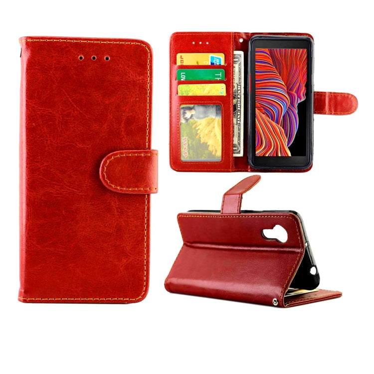 For Samsung Galaxy Xcover 5 Crazy Horse Texture Leather Horizontal Flip Protective Case with Holder & Card Slots & Wallet & Photo Frame