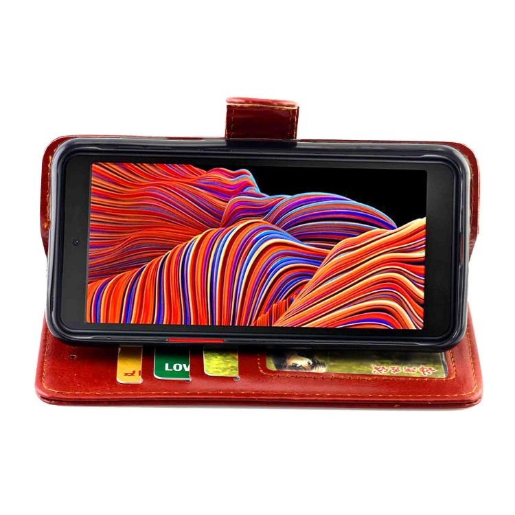 For Samsung Galaxy Xcover 5 Crazy Horse Texture Leather Horizontal Flip Protective Case with Holder & Card Slots & Wallet & Photo Frame