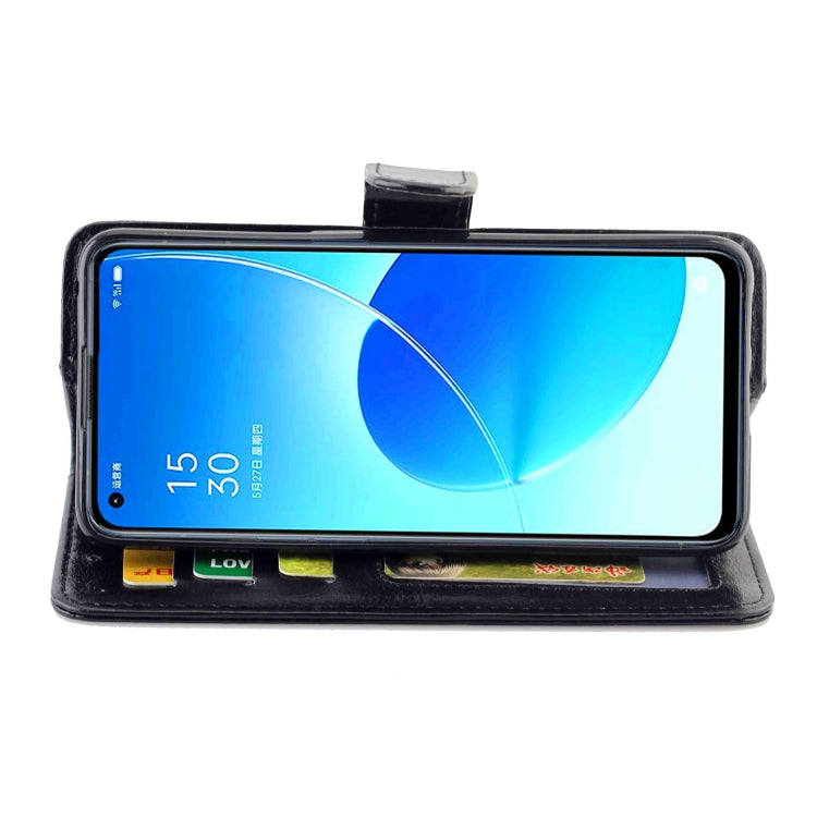 For OPPO Reno6 5G Crazy Horse Texture Leather Horizontal Flip Protective Case with Holder & Card Slots & Wallet & Photo Frame