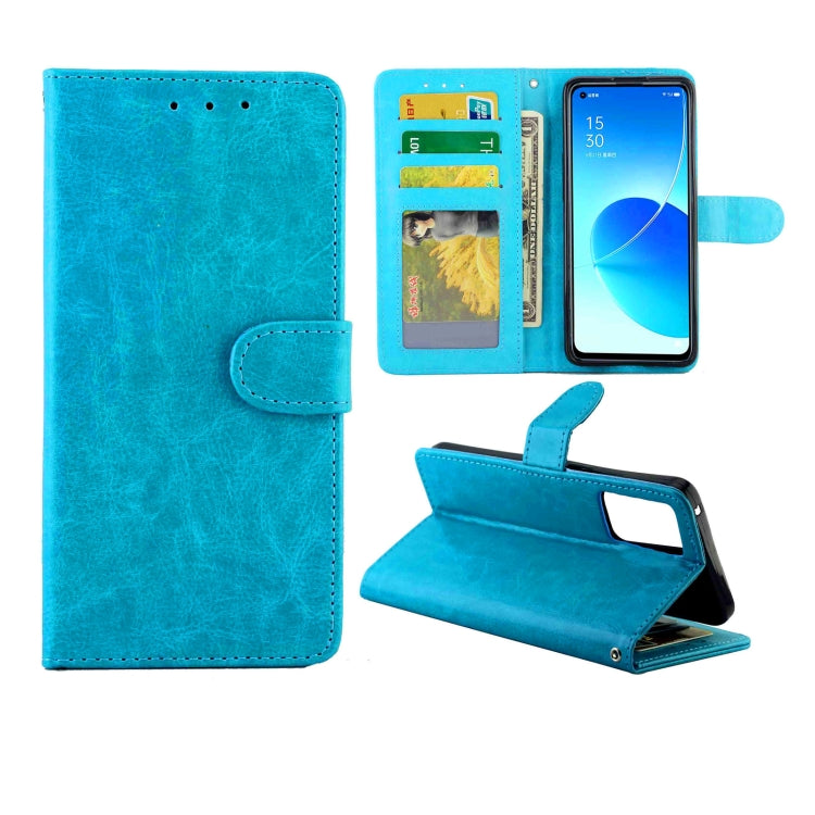 For OPPO Reno6 5G Crazy Horse Texture Leather Horizontal Flip Protective Case with Holder & Card Slots & Wallet & Photo Frame