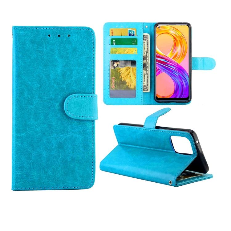 For OPPO Realme 8 / 8 Pro Crazy Horse Texture Leather Horizontal Flip Protective Case with Holder & Card Slots & Wallet & Photo Frame