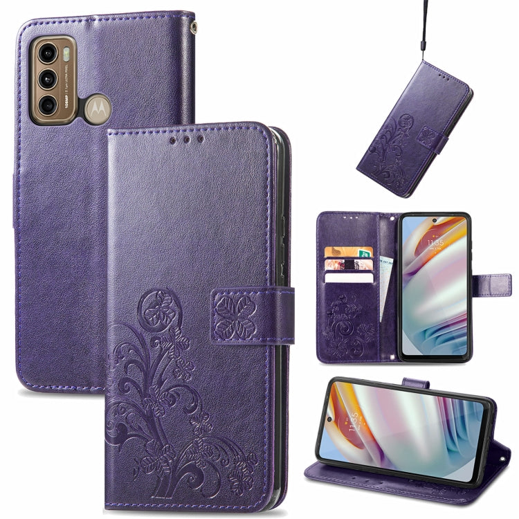 For Xiaomi Redmi Note 10 Pro 5G/Poco X3 GT Four-leaf Clasp Embossed Buckle Mobile Phone Protection Leather Case with Lanyard & Card Slot & Wallet & Bracket Function
