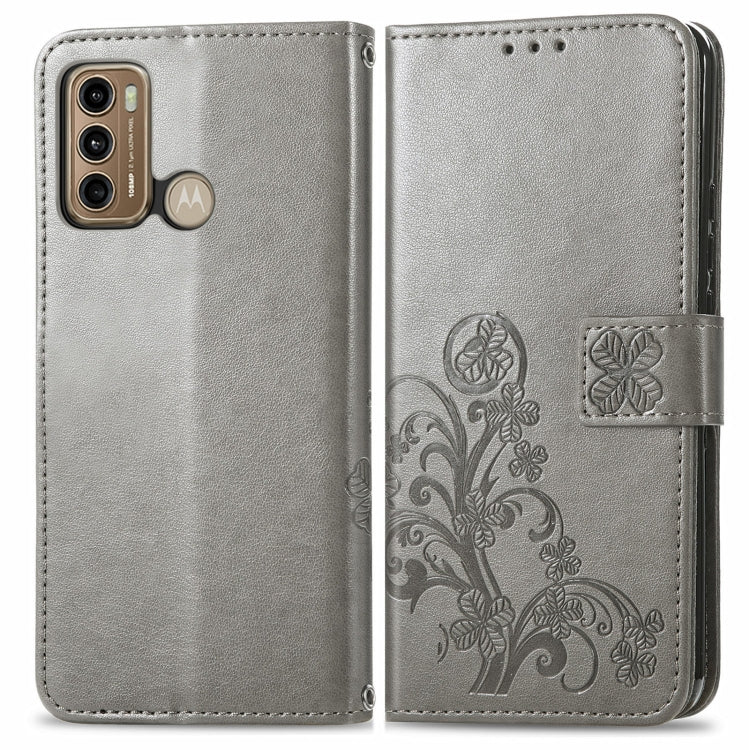 For Xiaomi Redmi Note 10 Pro 5G/Poco X3 GT Four-leaf Clasp Embossed Buckle Mobile Phone Protection Leather Case with Lanyard & Card Slot & Wallet & Bracket Function