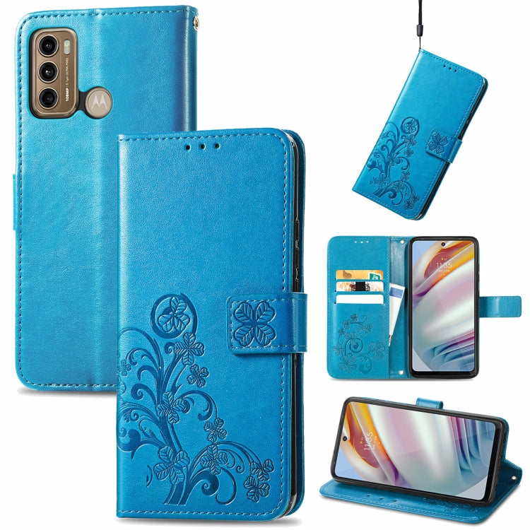 For Xiaomi Redmi Note 10 Pro 5G/Poco X3 GT Four-leaf Clasp Embossed Buckle Mobile Phone Protection Leather Case with Lanyard & Card Slot & Wallet & Bracket Function