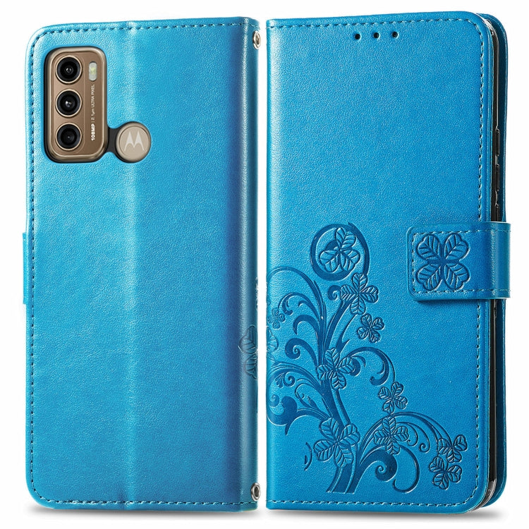 For Xiaomi Redmi Note 10 Pro 5G/Poco X3 GT Four-leaf Clasp Embossed Buckle Mobile Phone Protection Leather Case with Lanyard & Card Slot & Wallet & Bracket Function