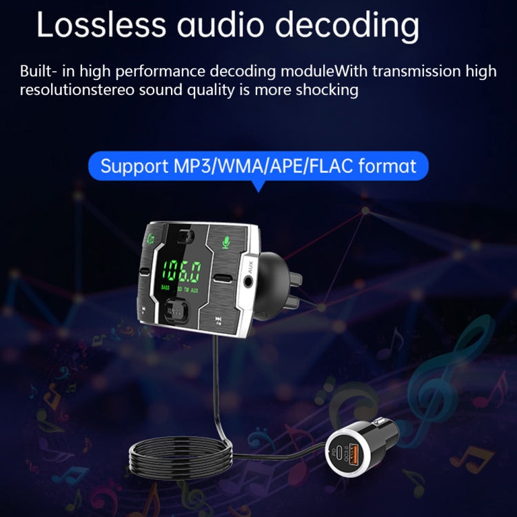 BC75 Wireless Car Bluetooth 5.0 FM Transmitter Hands-free Kit QC3.0 Dual USB PD Car Charger