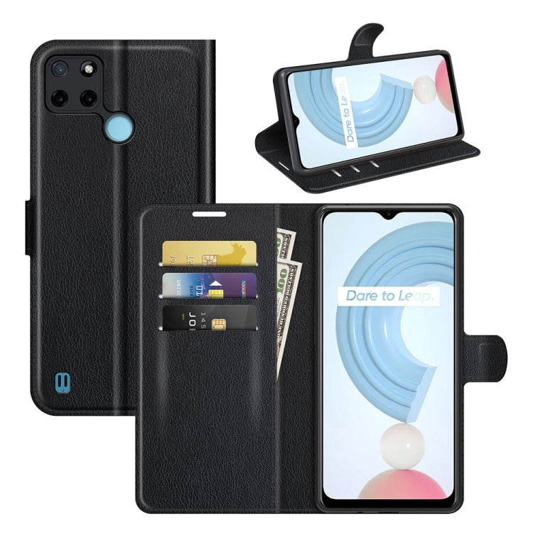 For OPPO Realme C21Y Litchi Texture Horizontal Flip Protective Case with Holder & Card Slots & Wallet