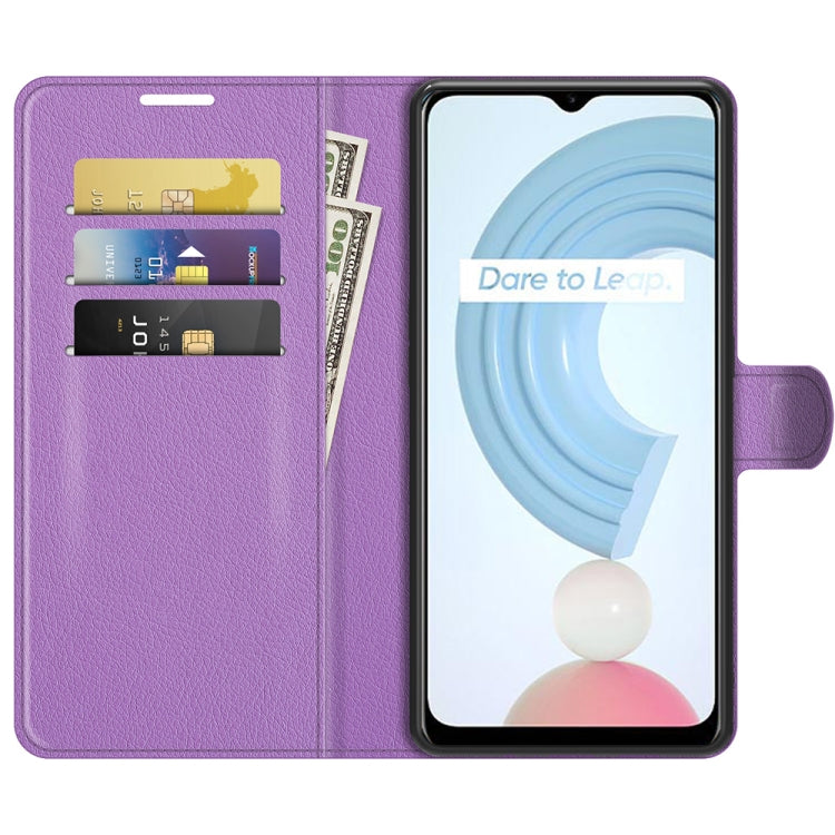 For OPPO Realme C21Y Litchi Texture Horizontal Flip Protective Case with Holder & Card Slots & Wallet