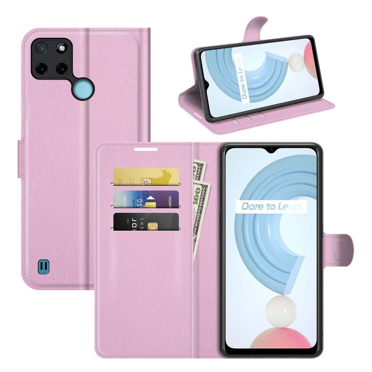 For OPPO Realme C21Y Litchi Texture Horizontal Flip Protective Case with Holder & Card Slots & Wallet