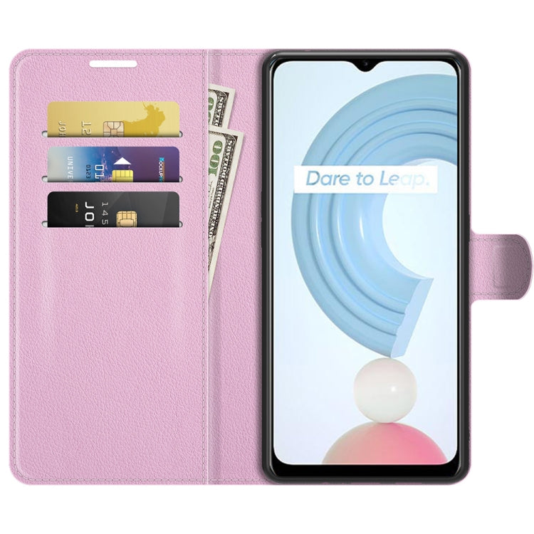 For OPPO Realme C21Y Litchi Texture Horizontal Flip Protective Case with Holder & Card Slots & Wallet