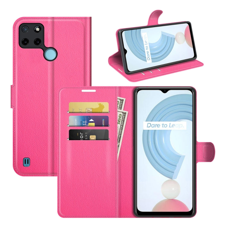 For OPPO Realme C21Y Litchi Texture Horizontal Flip Protective Case with Holder & Card Slots & Wallet