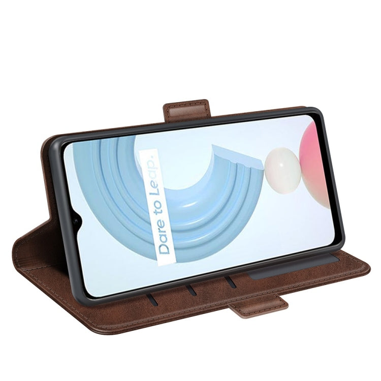 For OPPO Realme C21Y Dual-side Magnetic Buckle Horizontal Flip Leather Case with Holder & Card Slots & Wallet