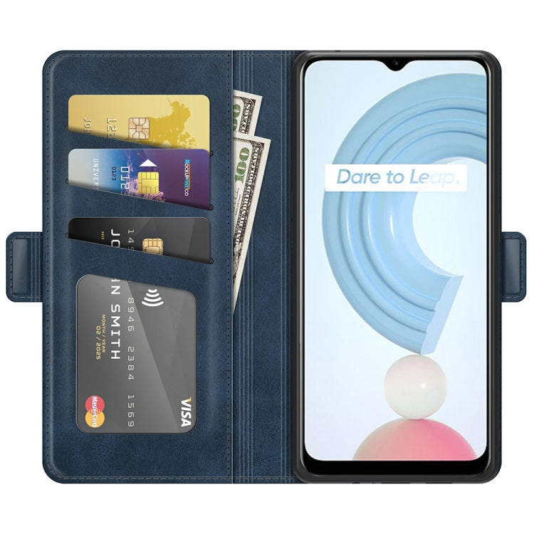 For OPPO Realme C21Y Dual-side Magnetic Buckle Horizontal Flip Leather Case with Holder & Card Slots & Wallet