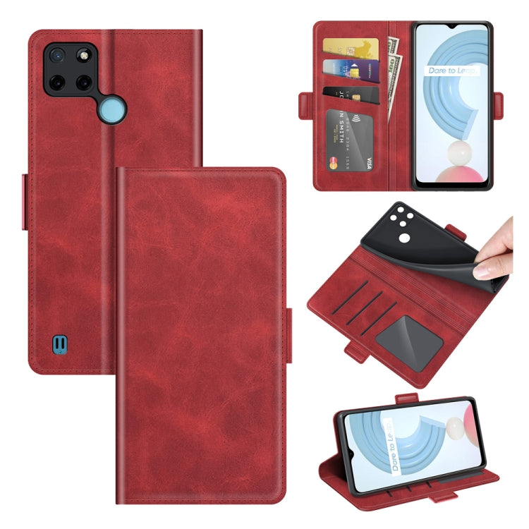 For OPPO Realme C21Y Dual-side Magnetic Buckle Horizontal Flip Leather Case with Holder & Card Slots & Wallet