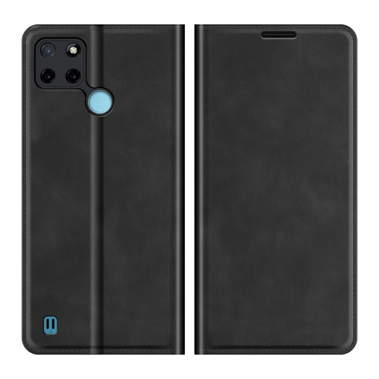For OPPO Realme C21Y Retro-skin Business Magnetic Suction Leather Case with Holder & Card Slots & Wallet