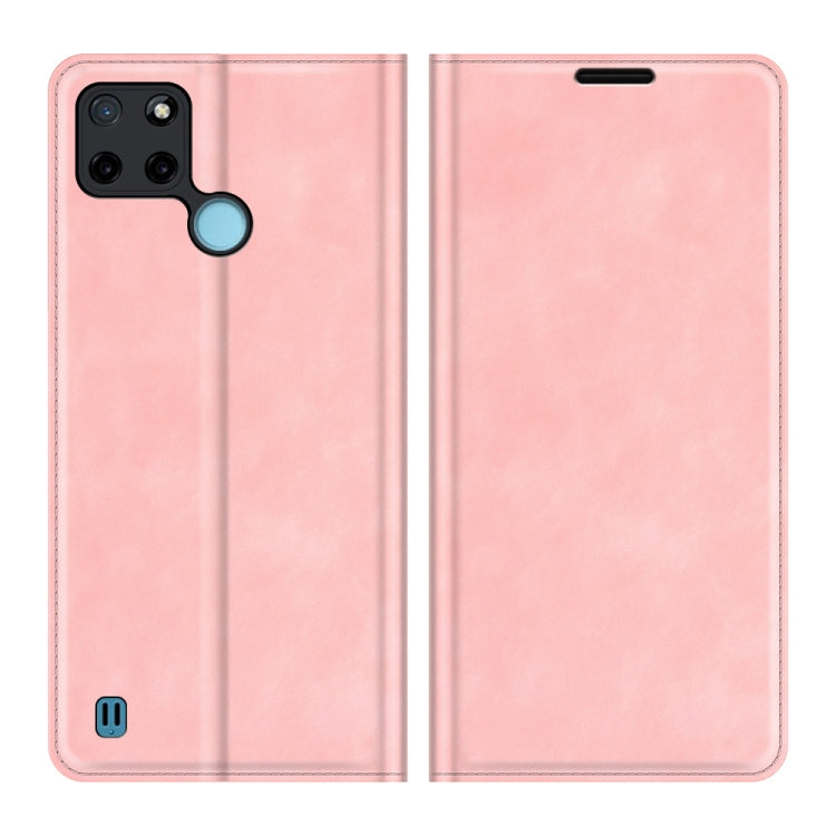 For OPPO Realme C21Y Retro-skin Business Magnetic Suction Leather Case with Holder & Card Slots & Wallet