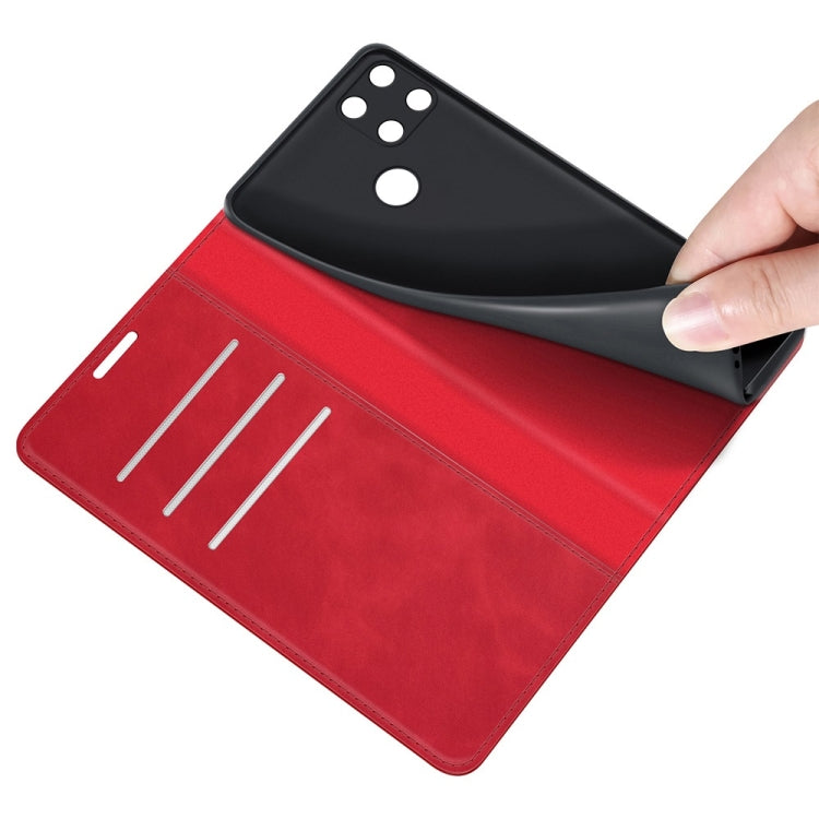 For OPPO Realme C21Y Retro-skin Business Magnetic Suction Leather Case with Holder & Card Slots & Wallet