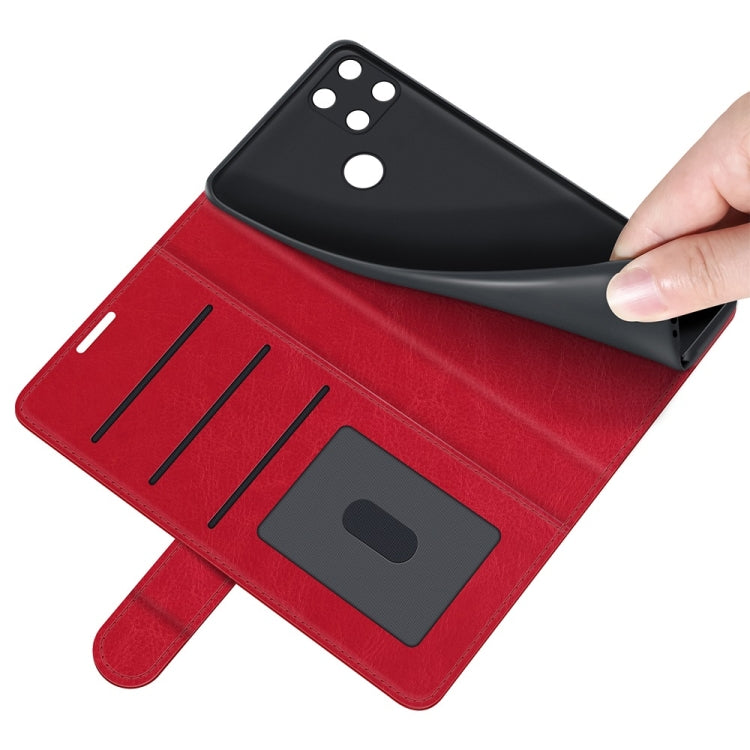 For OPPO Realme C21Y R64 Texture Single Horizontal Flip Protective Case with Holder & Card Slots & Wallet& Photo Frame