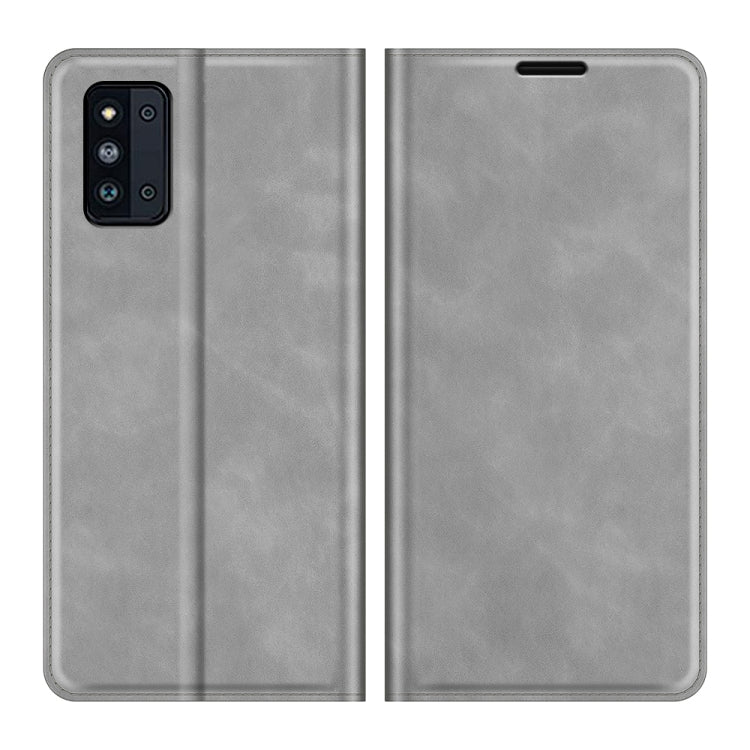 For Samsung Galaxy F52 5G Retro-skin Business Magnetic Suction Leather Case with Holder & Card Slots & Wallet