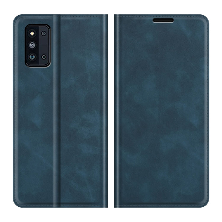 For Samsung Galaxy F52 5G Retro-skin Business Magnetic Suction Leather Case with Holder & Card Slots & Wallet
