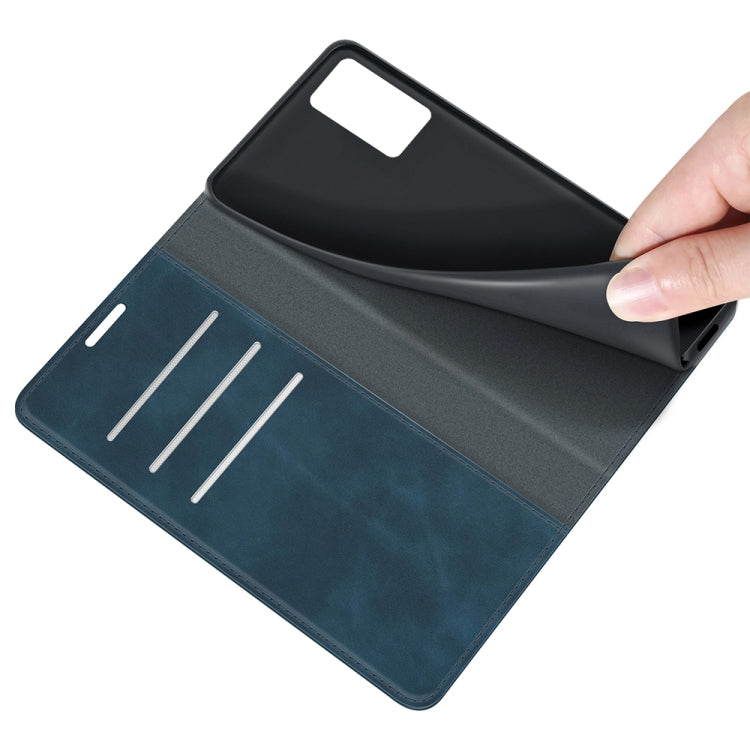For Samsung Galaxy F52 5G Retro-skin Business Magnetic Suction Leather Case with Holder & Card Slots & Wallet